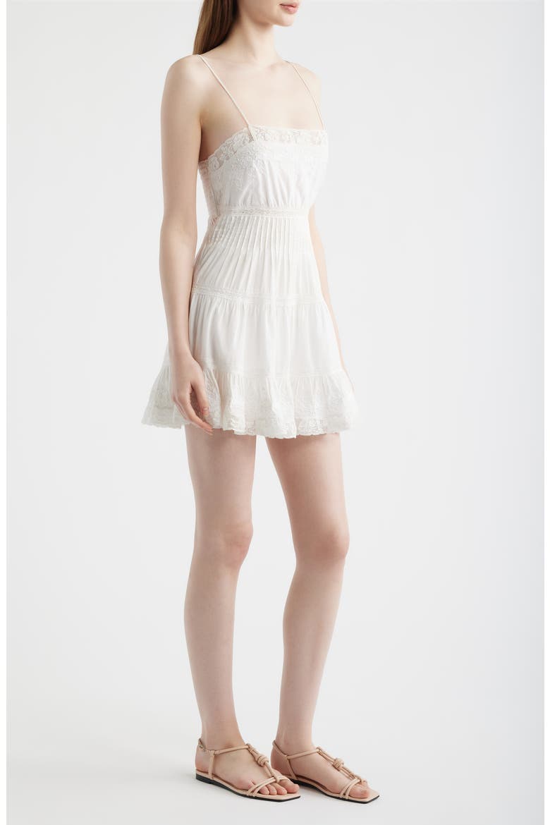 Zuri Lace Tiered Minidress, Alternate, color, WHITE