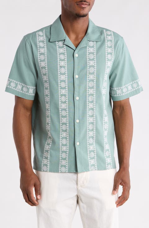 Didcot Embroidered Cotton & Linen Camp Shirt