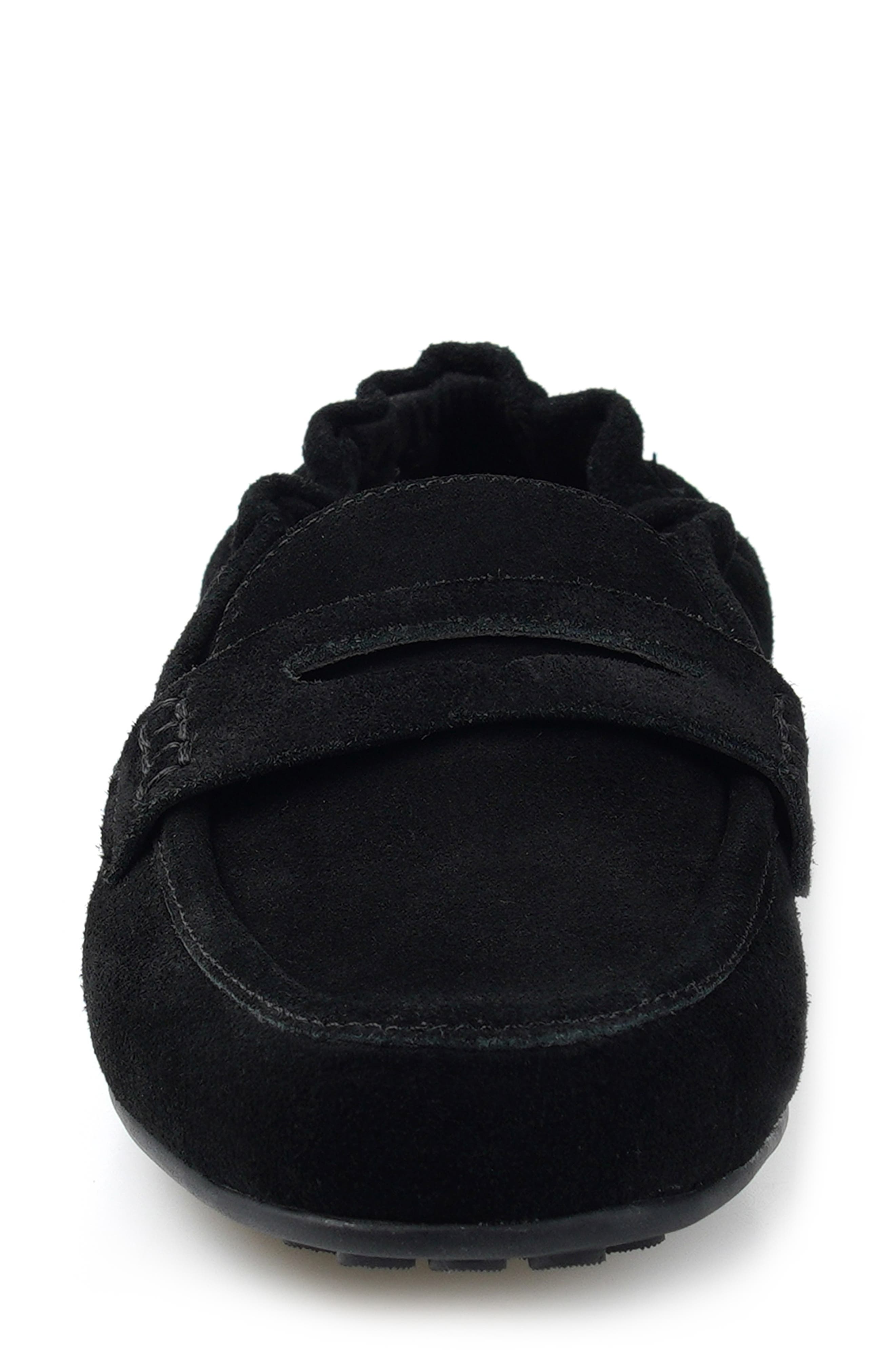 Melodey Leather Loafer, Alternate, color, BLACK SUEDE