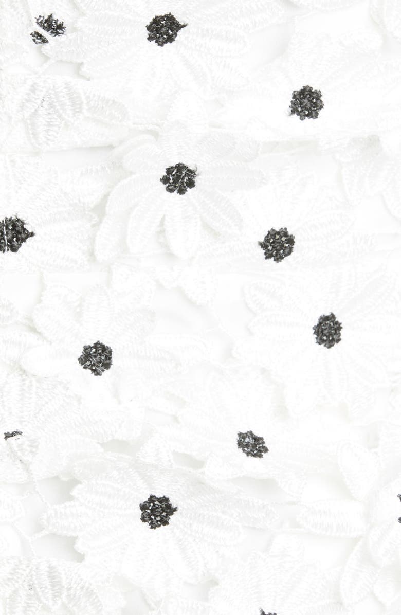 Self-Portrait Daisy Guipure Lace Puff Sleeve Off the Shoulder Top, Alternate, color, 