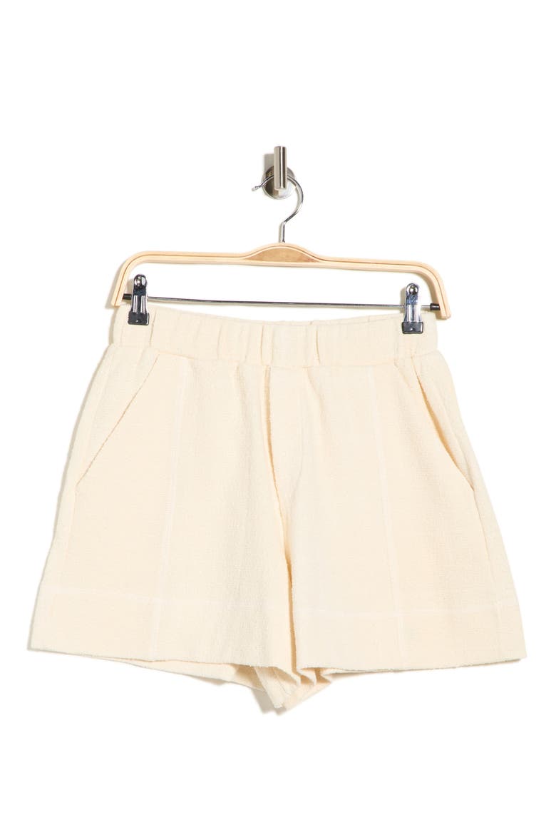 Cotton Blend Pull-On Shorts, Alternate, color, OFF WHITE