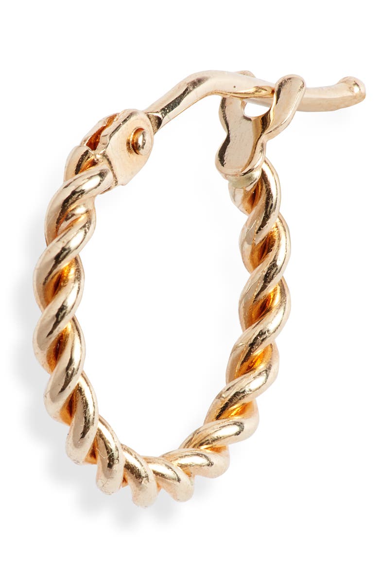 14K Gold Small Twisted Rope Hoop Earrings, Alternate, color, YELLOW GOLD