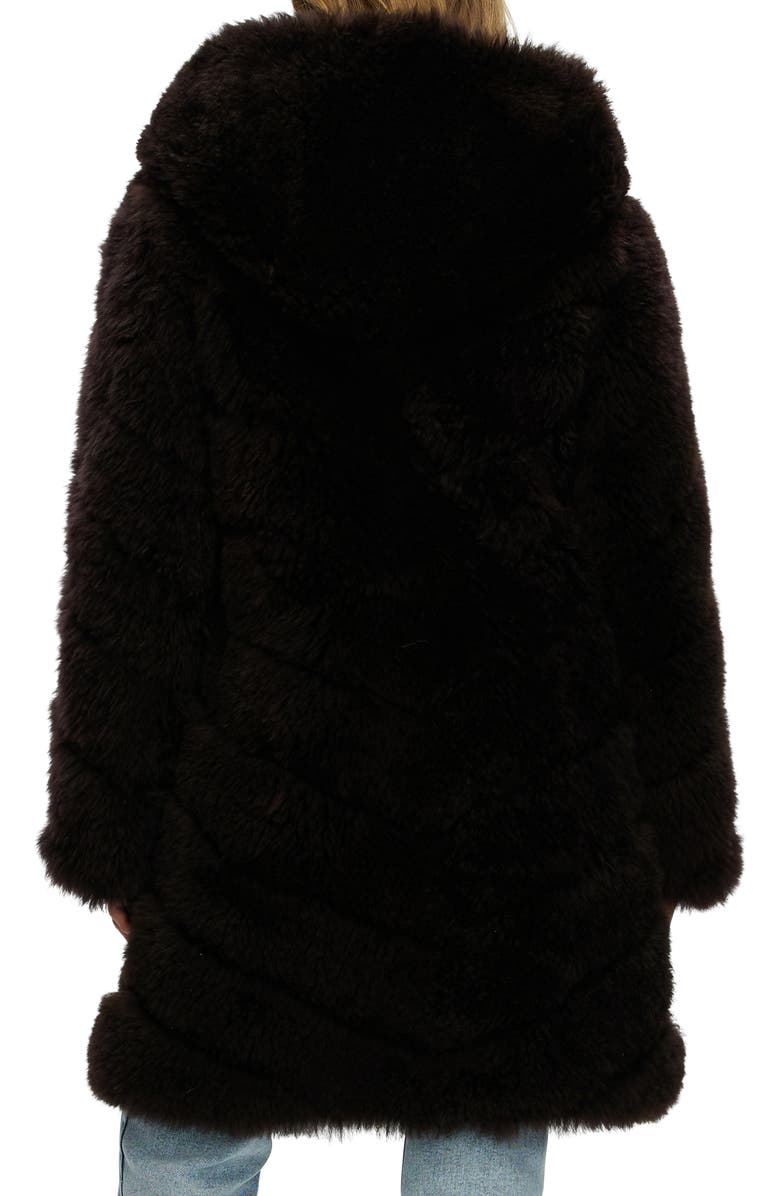 GORSKI Select Genuine Shearling Diagonal Parka, Alternate, color, Brown