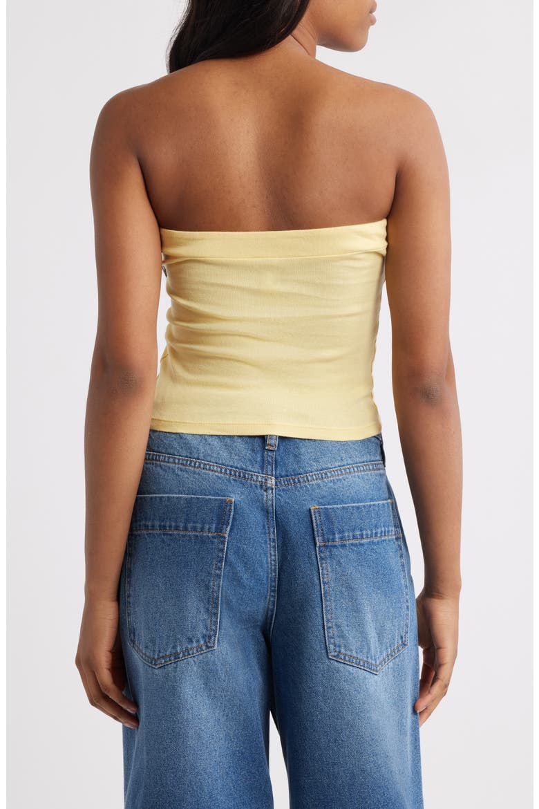 Miami Strapless Bandeau Crop Top, Alternate, color, YELLOW