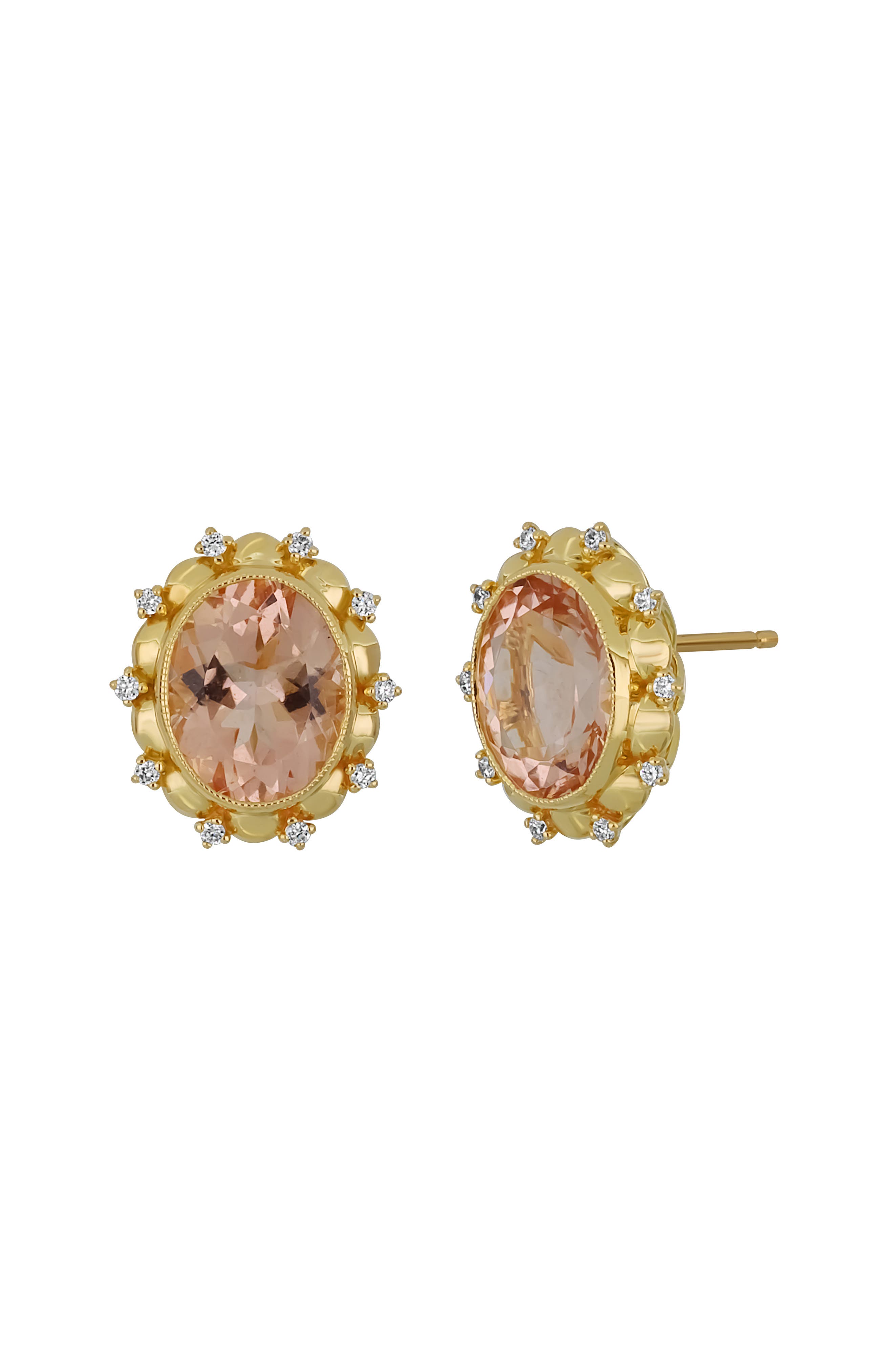 Morganite & Diamond Stud Earrings - 0.13ct. (Nordstrom Exclusive)
