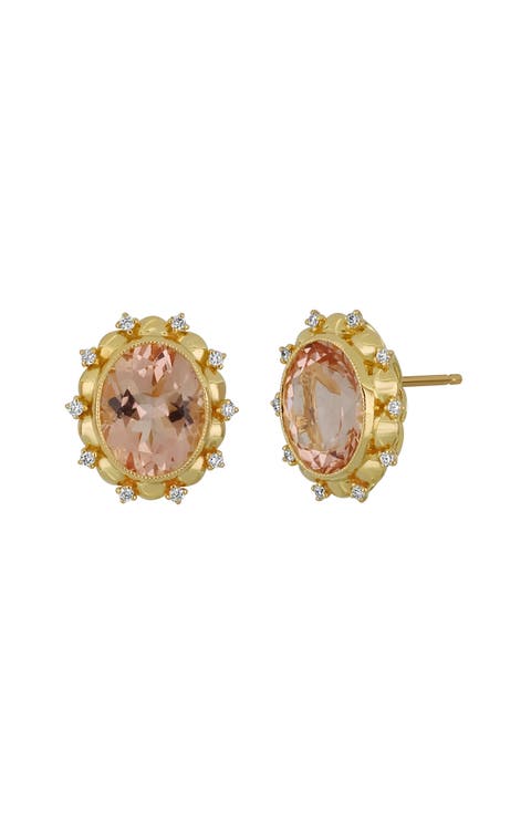 Morganite & Diamond Stud Earrings - 0.13ct. (Nordstrom Exclusive)