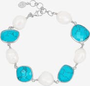 Dower & Hall Turquoise & Pearl Pebble Bracelet