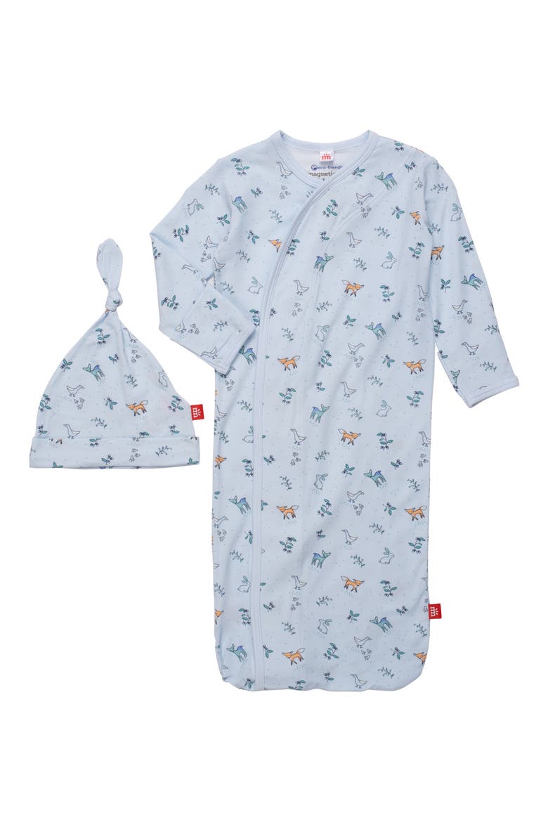 Woodsy Tale Magnetic Sleep Gown & Hat Set, Main, color, WOODSY TALE BOY