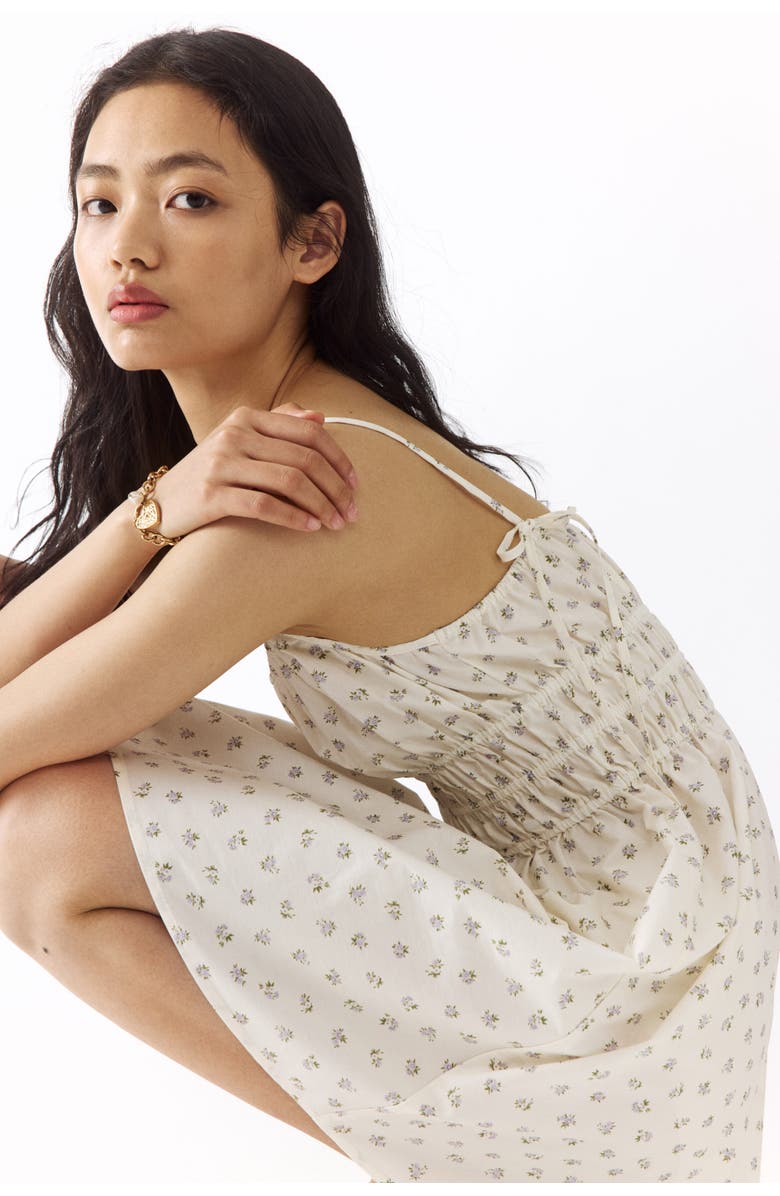 H&M Tie-strap Cotton Dress, Alternate, color, 