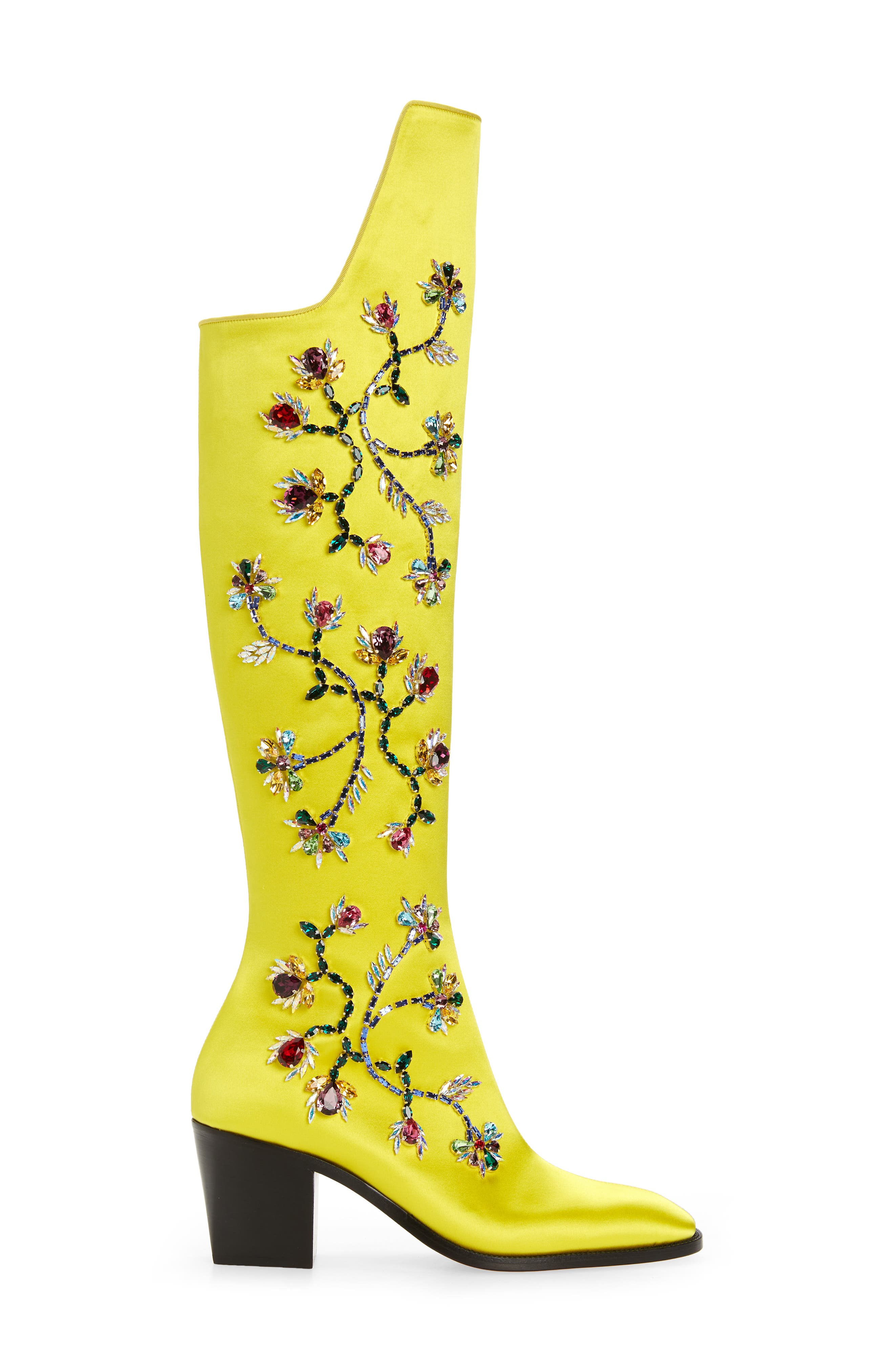 Morgan Fleur Crystal Embellished Boot, Alternate, color, YELLOW
