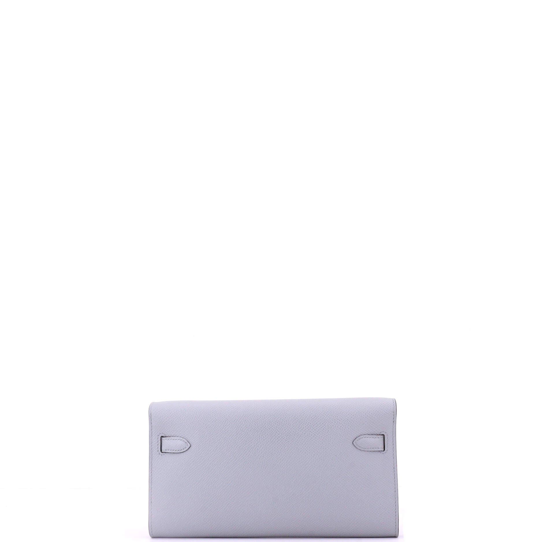 Pre-Owned Hermes Kelly To Go Wallet Epsom, Alternate, color, Bleu Glacier