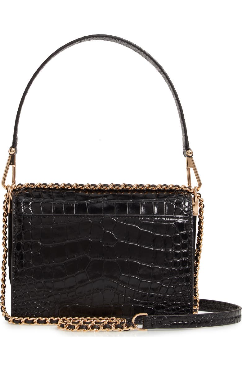 Tory Burch Robinson Croc Embossed Leather Shoulder Bag, Alternate, color,