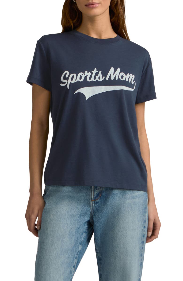 Favorite Daughter Sports Mom Graphic T-Shirt, Main, color, Navy/ White