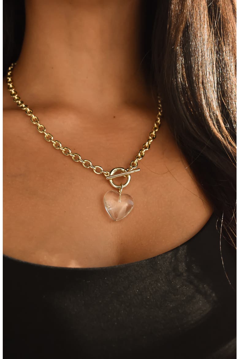 Gallery Charm Necklace, Alternate, color, GOLD