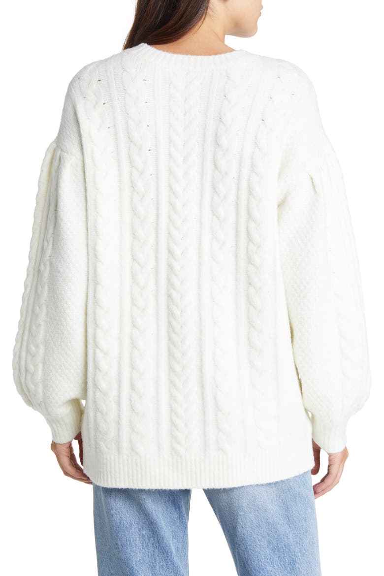 Cable Stitch Sweater, Alternate, color, IVORY