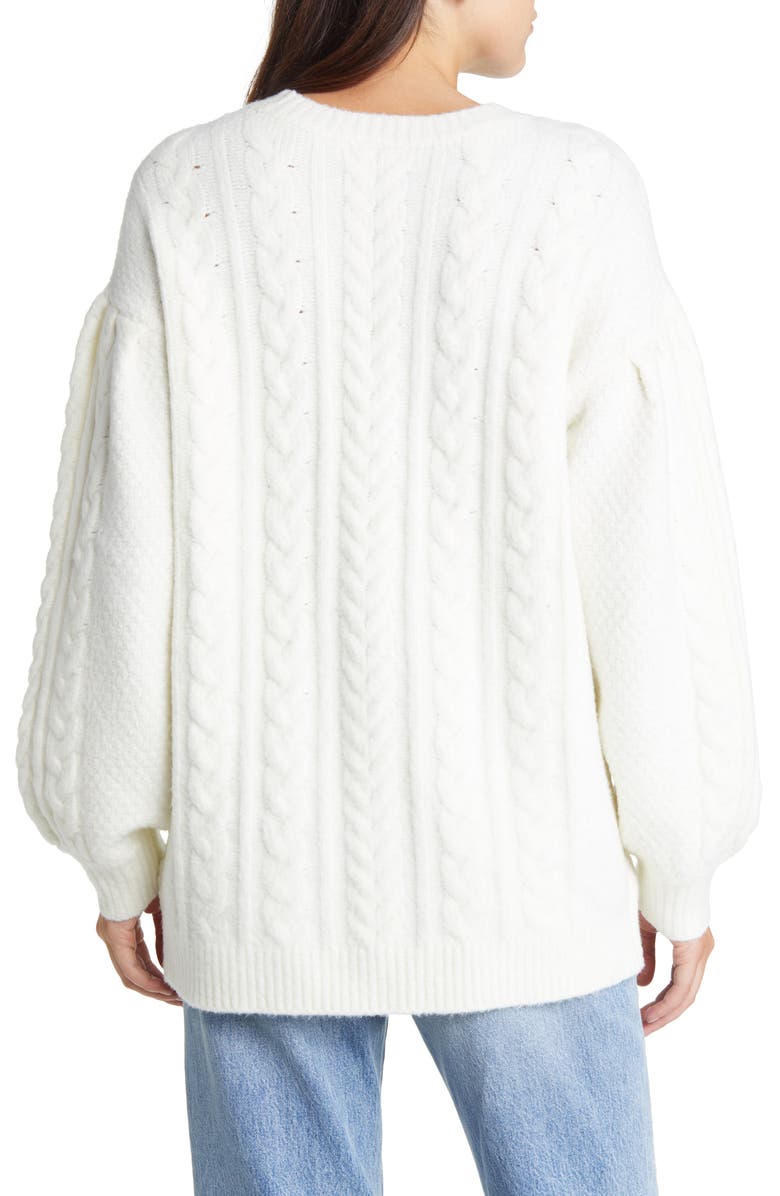 Treasure & Bond Cable Stitch Sweater, Alternate, color, Ivory