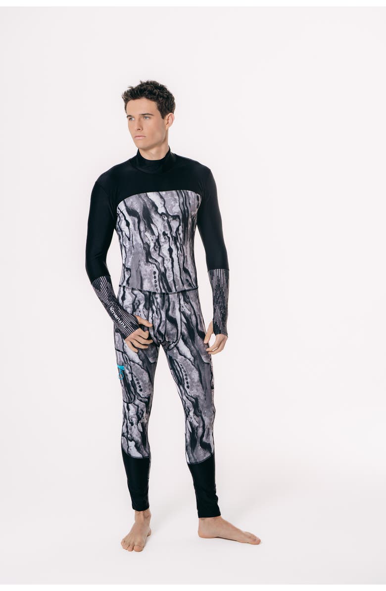 TUTUBLUE Men's Full-Body One-Piece Swimsuit - UPF 50+, Alternate, color, Abstract Marbled Cracked