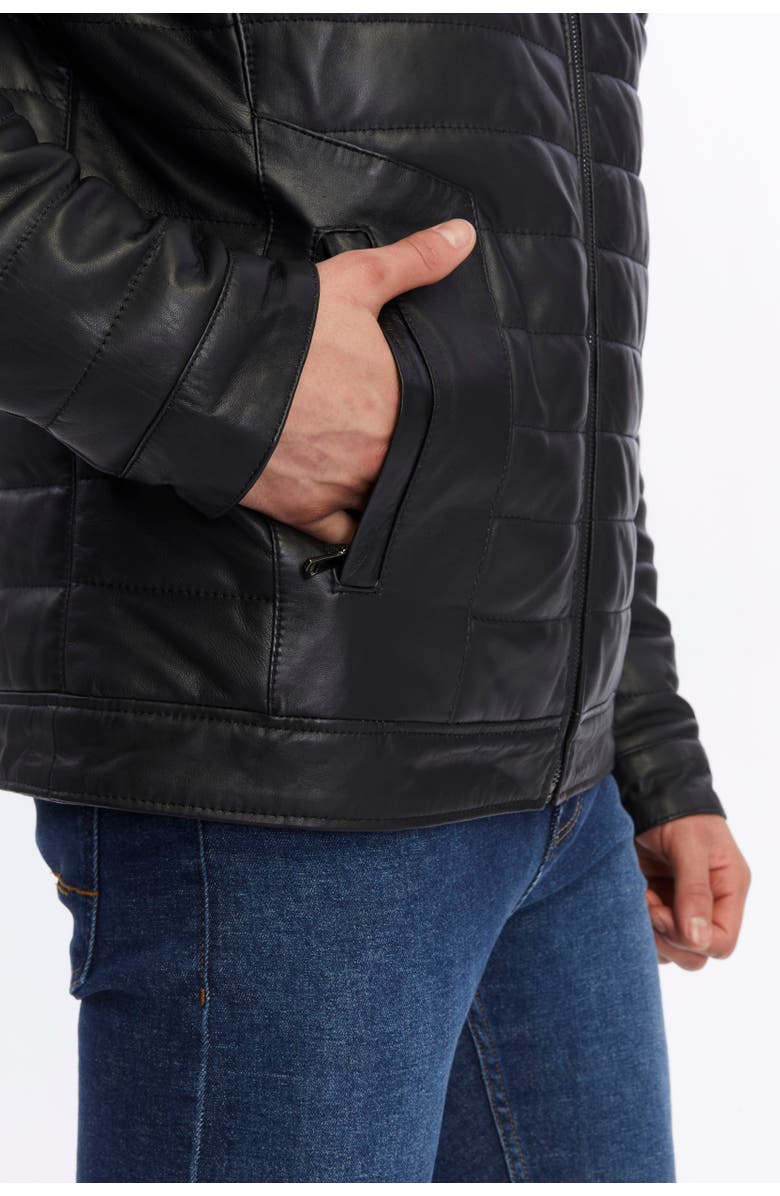 FURNIQ UK LLC Sterling Quilted Leather Puffer Jacket, Alternate, color, Black