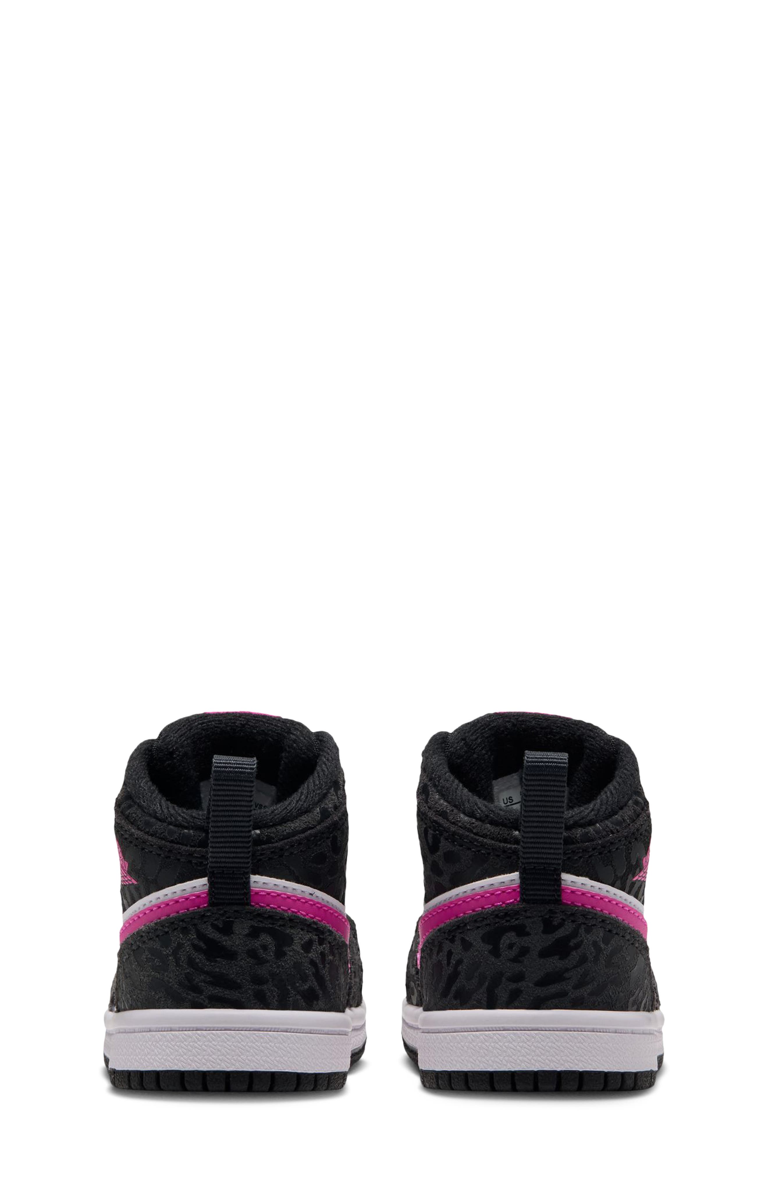 Kids' Jordan 1 Mid SE Basketball Sneakert, Alternate, color, 001 BLACK/LSRFCS