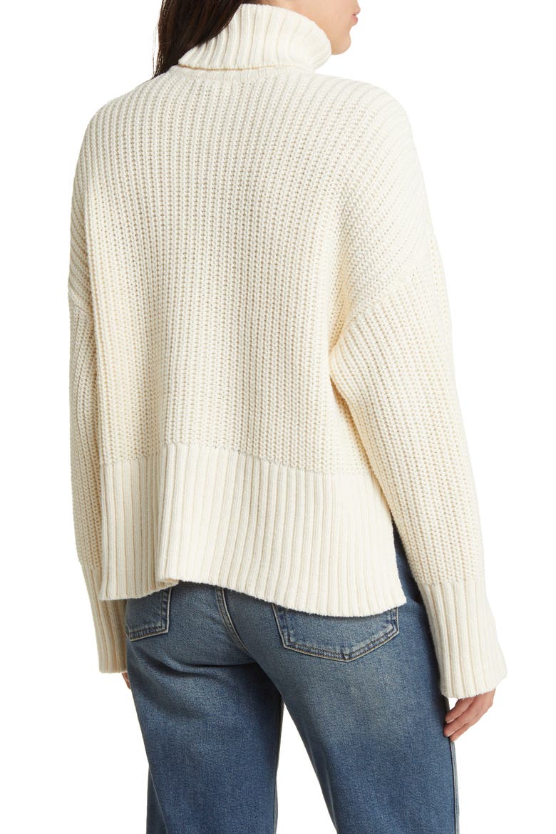 Wide Rib Turtleneck Sweater, Alternate, color, ANTIQUE CREAM