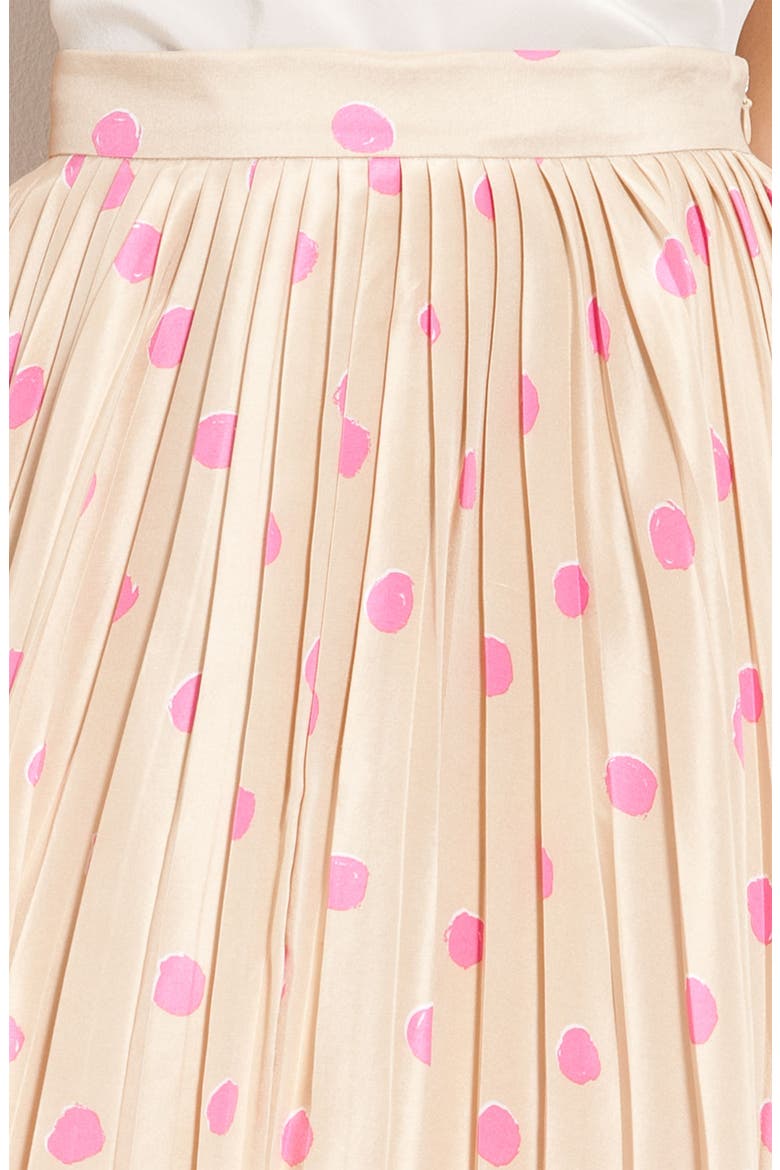 'melody' print silk skirt, Alternate, color, PERFECT BEIGE/ PINK