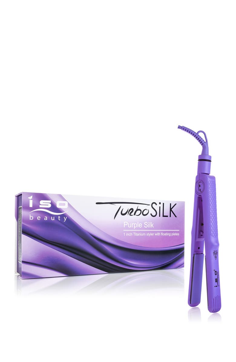 ISO BEAUTY Turbo Silk Titanium Straightener with Curved Plates - Neon Lavender, Alternate, color, 