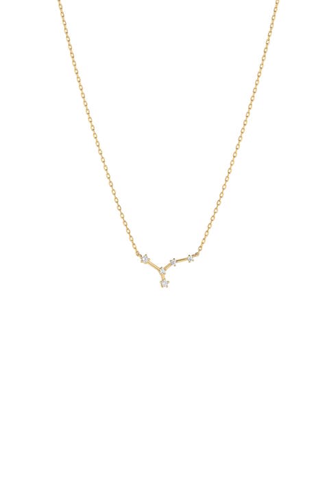 14k Gold Constellation Zodiac Necklace, 12 Zodiac Constellation Holiday Gift Idea
