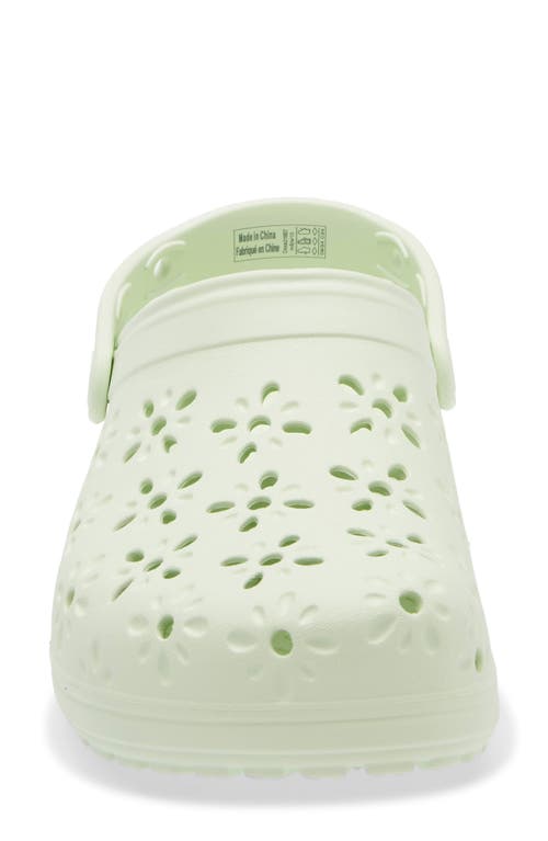 Crocs Classic Floral Cutout Clog In Jade Tint