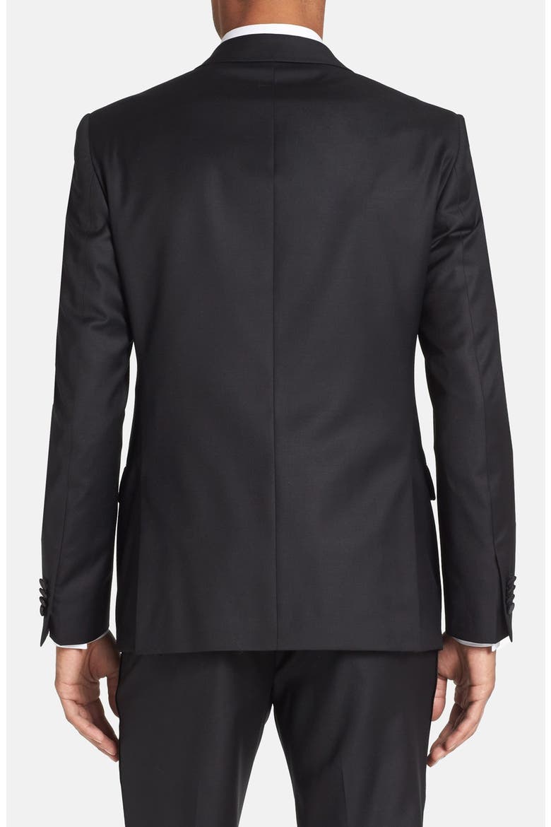 Trim Fit Wool Tuxedo, Alternate, color, BLACK