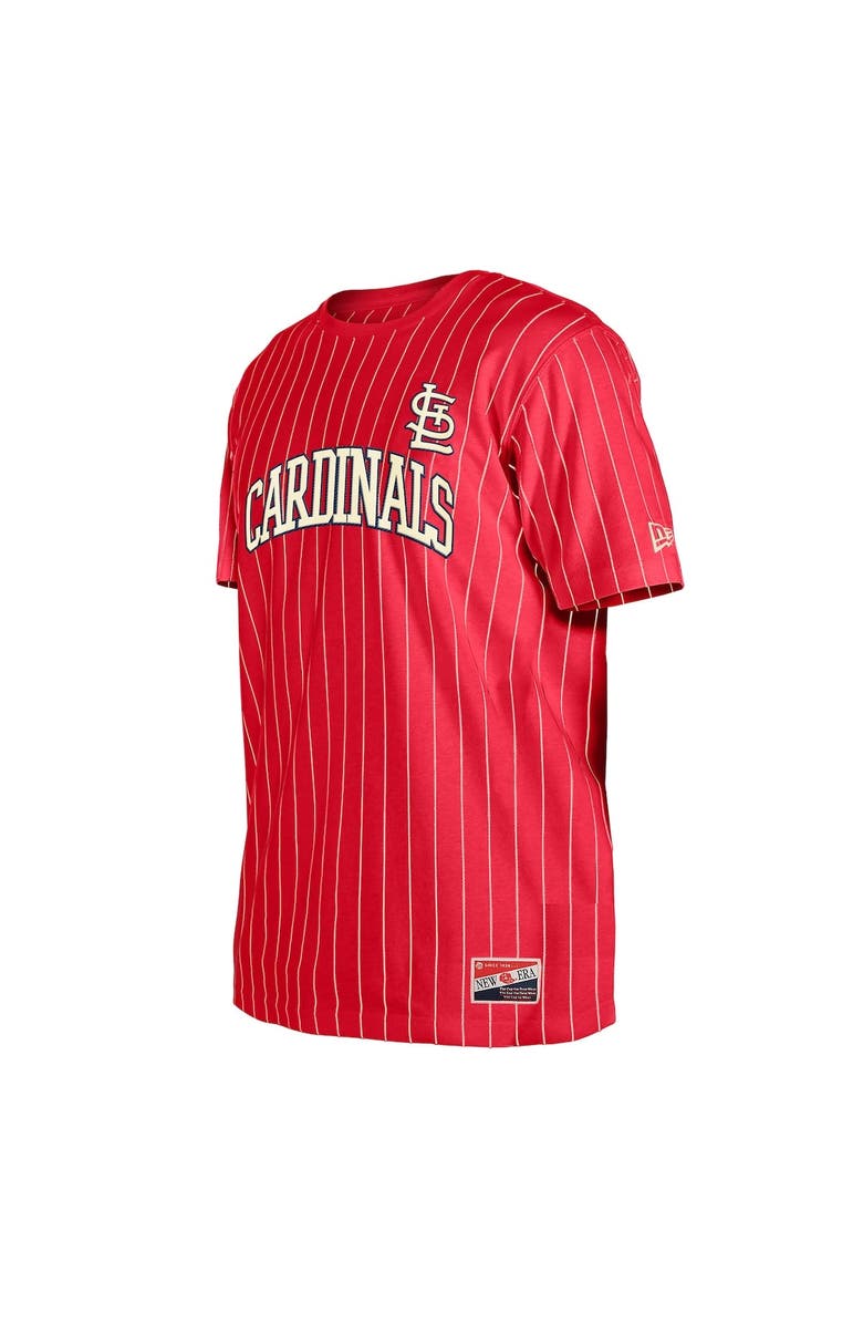 New Era Men's New Era Red St. Louis Cardinals Throwback Pinstripe T-Shirt, Alternate, color, Red