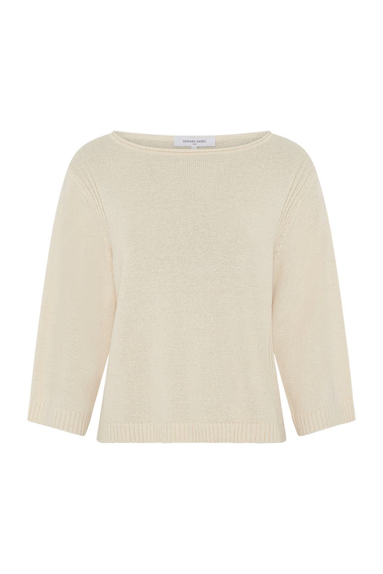 Liona 3/4 Sleeve Boat Neck Knit Top, Alternate, color, Ecru