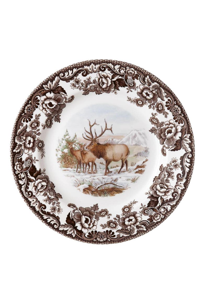 Woodland American Wildlife 10.5" Dinner Plate, Main, color, Elk
