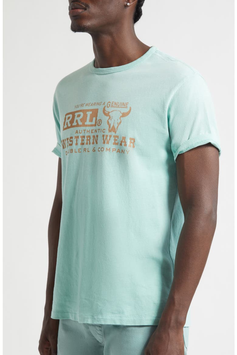 Western Cotton & Hemp Graphic T-Shirt, Alternate, color, FADED TURQUOISE