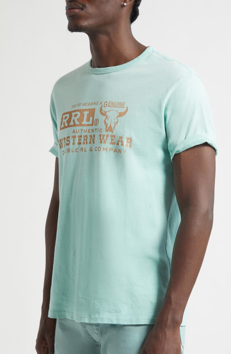 Double RL Western Cotton & Hemp Graphic T-Shirt, Alternate, color, Faded Turquoise