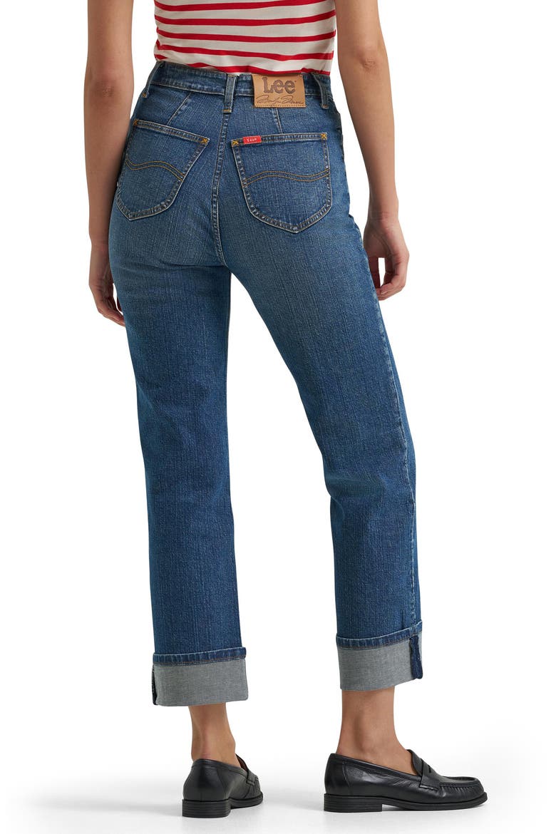 Marilyn High Waist Straight Leg Jeans, Alternate, color, MIDSHADE