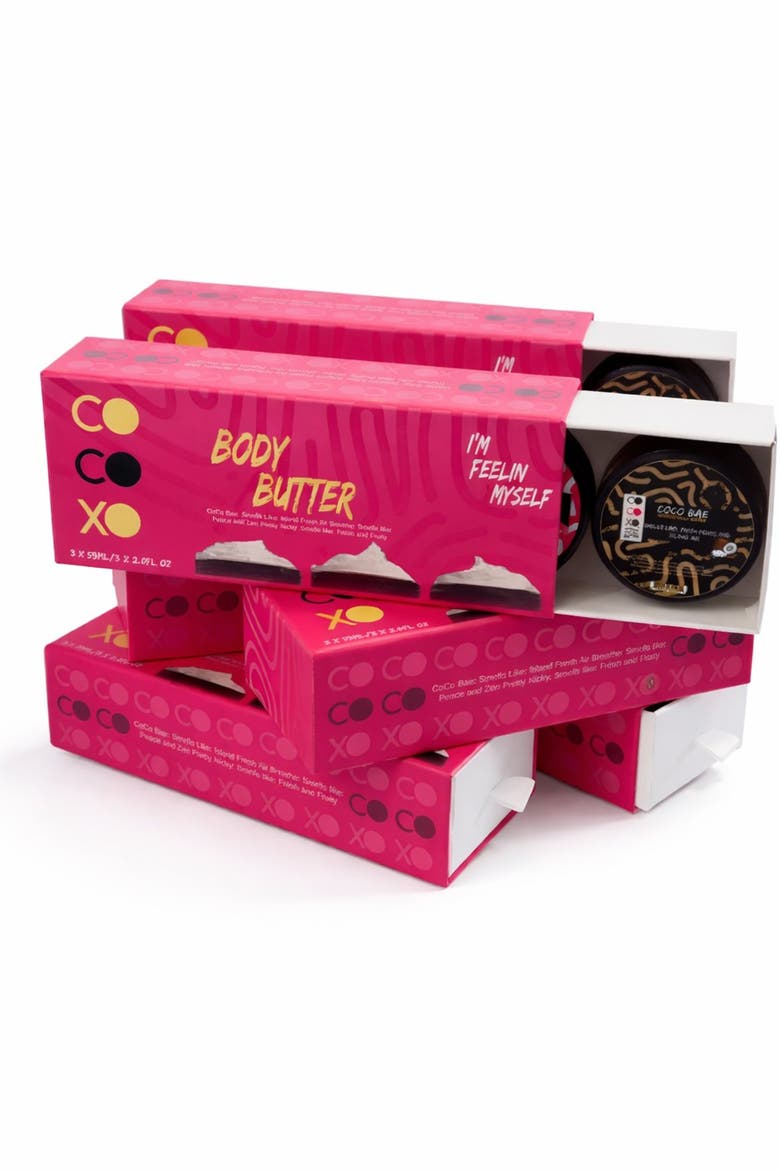 Mini Body Butter Trio, Main, color, Bright Pink