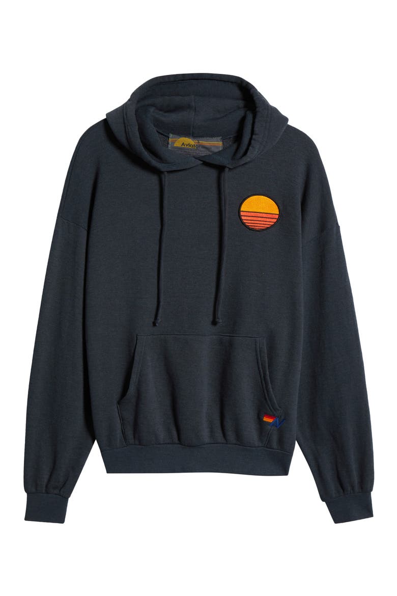 Sunset Patch Hoodie, Alternate, color, CHARCOAL