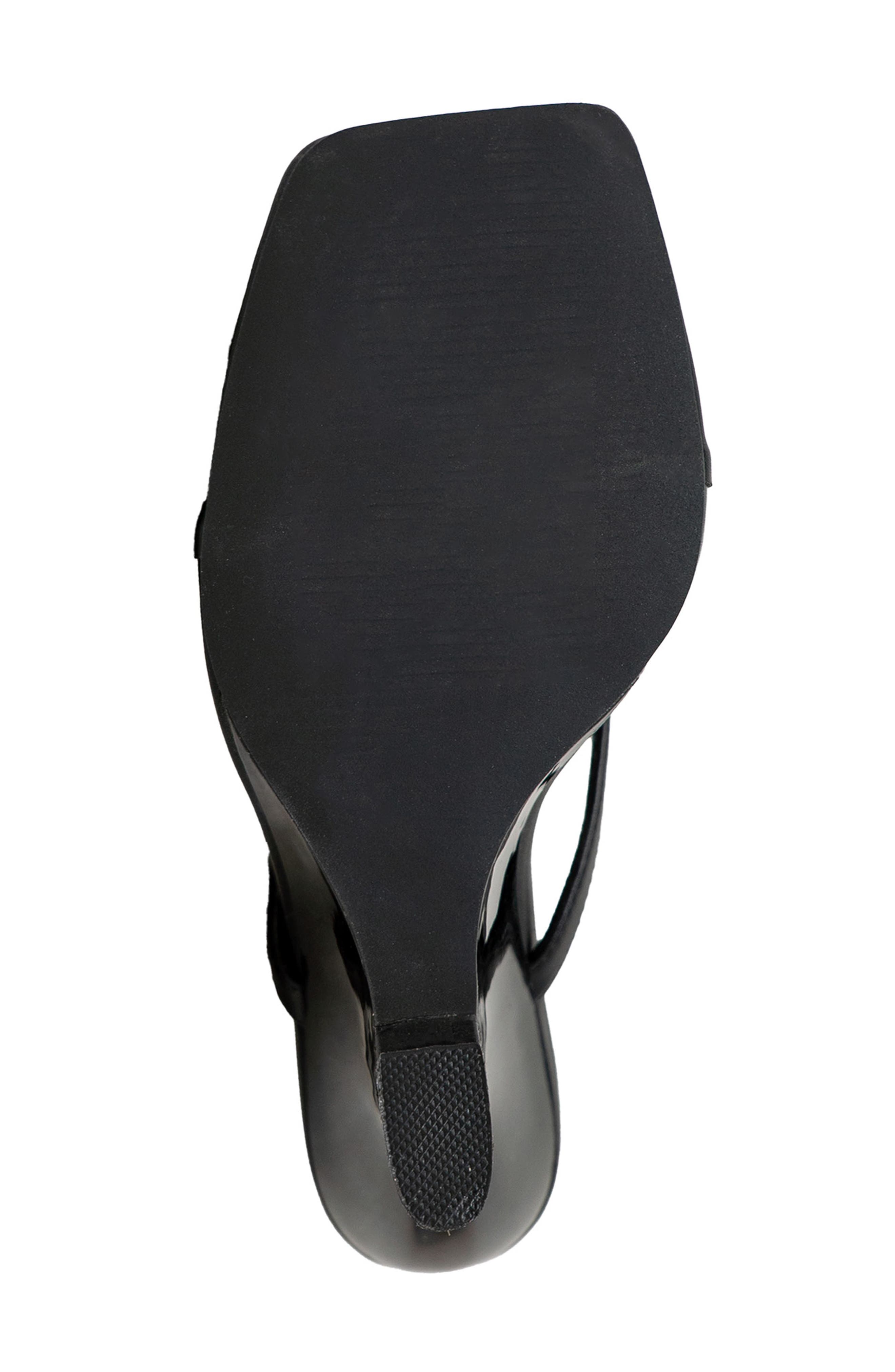 CHASE AND CHLOE Starfish Post Toe Wedge Heel Sandal, Alternate, color, Black