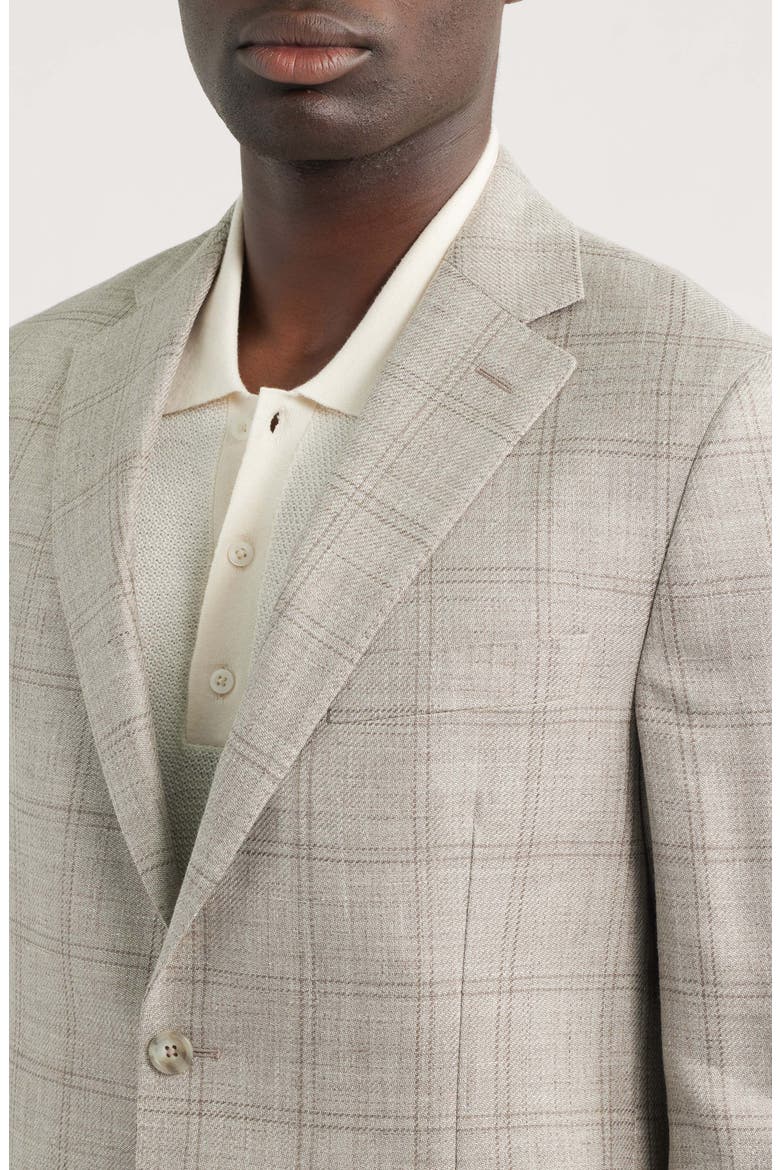 Relaxed Fit Icon Linen, Wool & Silk Sport Coat, Alternate, color, GREY/ TAUPE