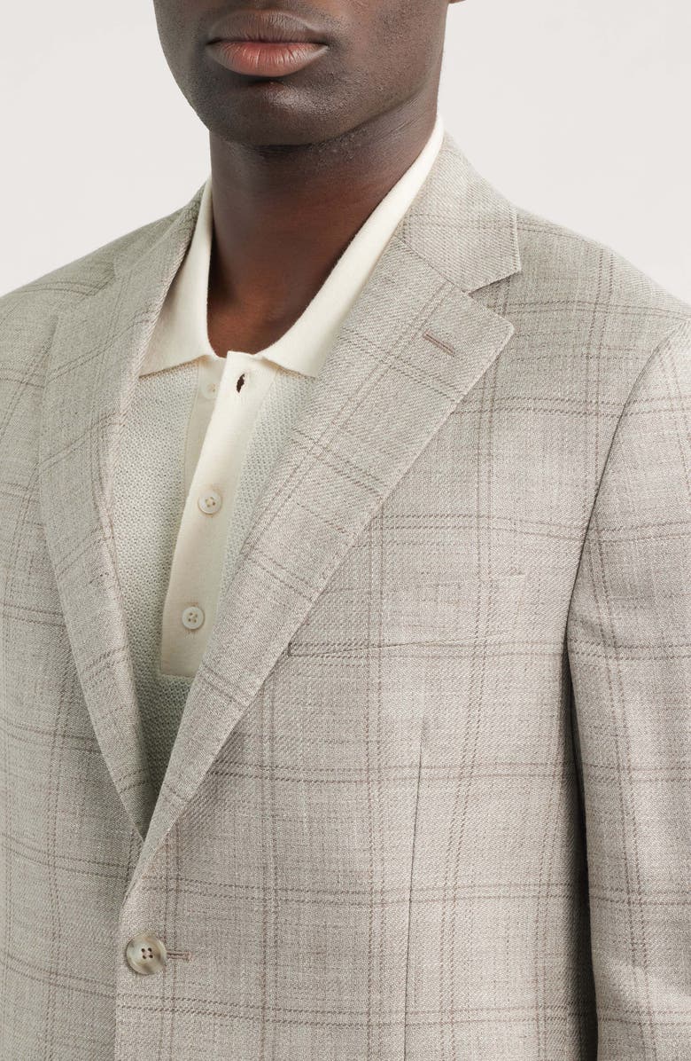 Vince Relaxed Fit Icon Linen, Wool & Silk Sport Coat, Alternate, color, Grey/ Taupe