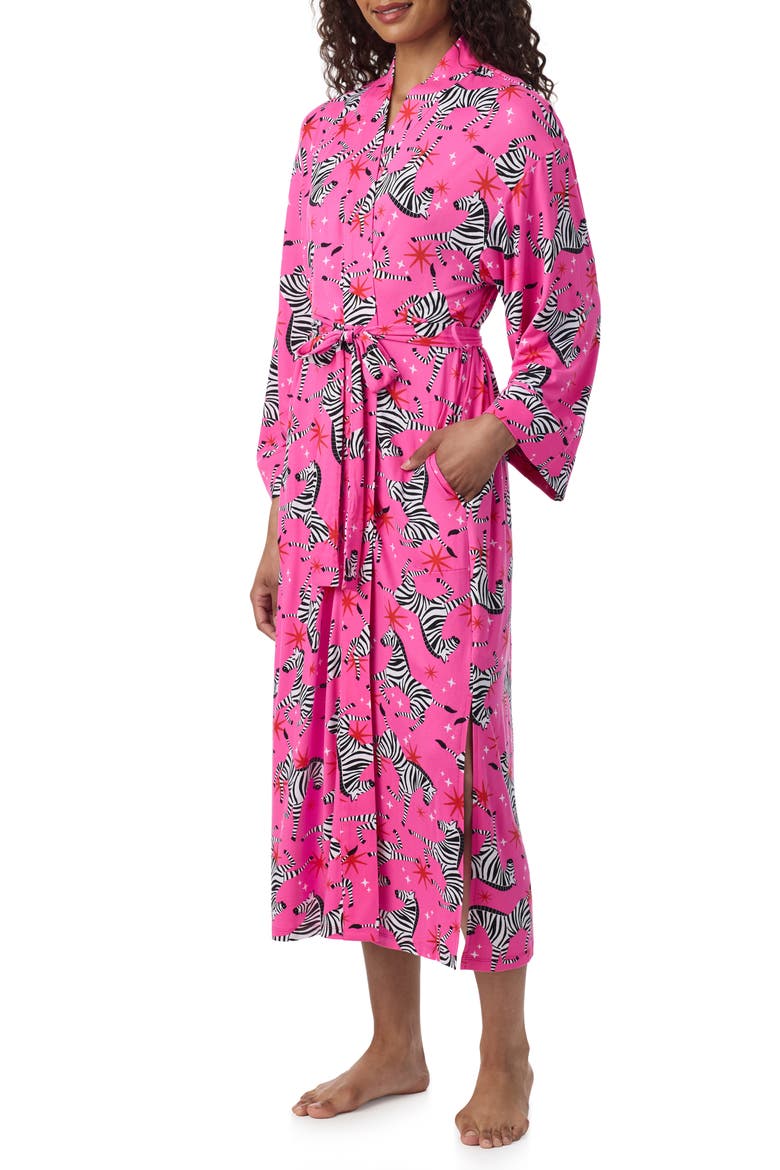 Print Long Robe, Alternate, color, PINK PRT