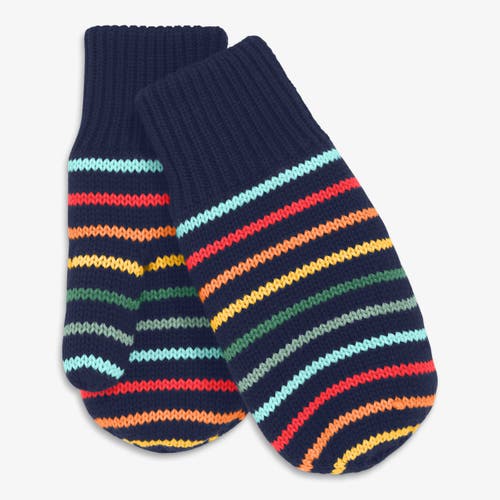 Primary Kids Fleece-lined Rainbow Stripe Mittens In Blue