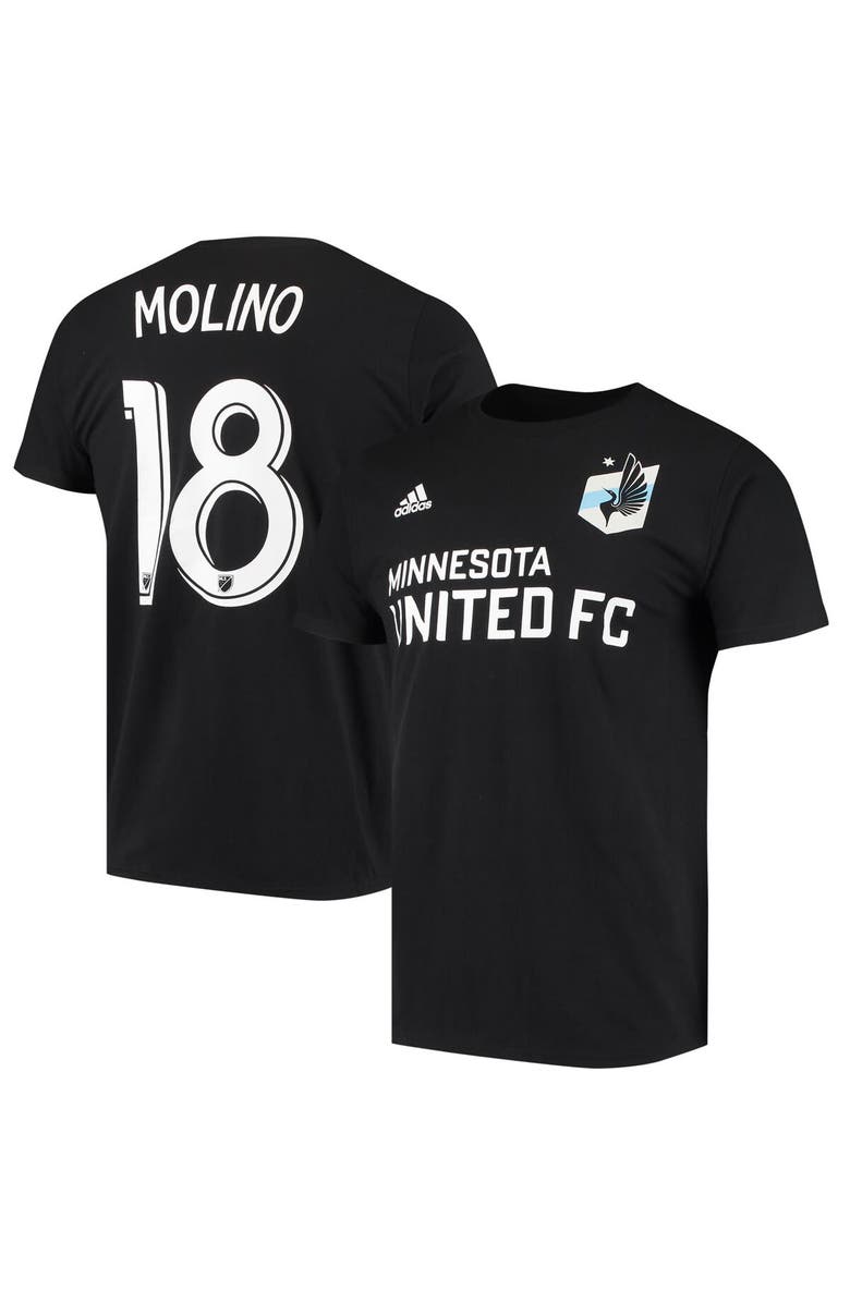 adidas Men's adidas Kevin Molino Black Minnesota United FC Go To Name & Number T-Shirt, Main, color, Black