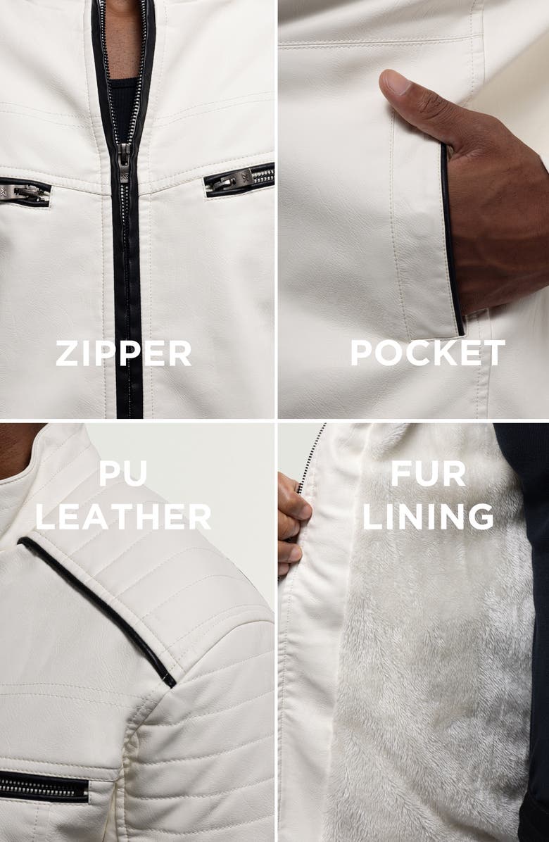 XRAY Faux Shearling Lined Faux Fur Moto Jacket, Alternate, color,