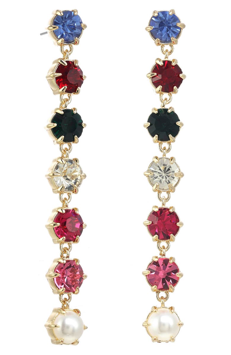 Stella + Ruby Domino Linear Drop Earrings, Main, color, 