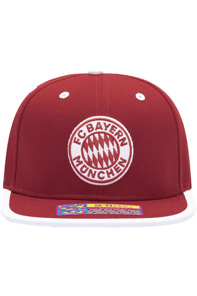Men's Red Bayern Munich Tape Snapback Hat, Alternate, color, Red