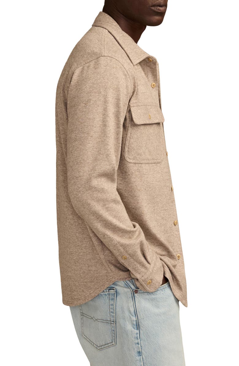 Lucky Brand Regular Fit Knit Button-Up Shirt, Alternate, color, Taupe Heather