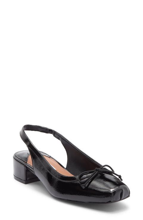 Loved Square Toe Patent Leather Slingback Pump (Women)