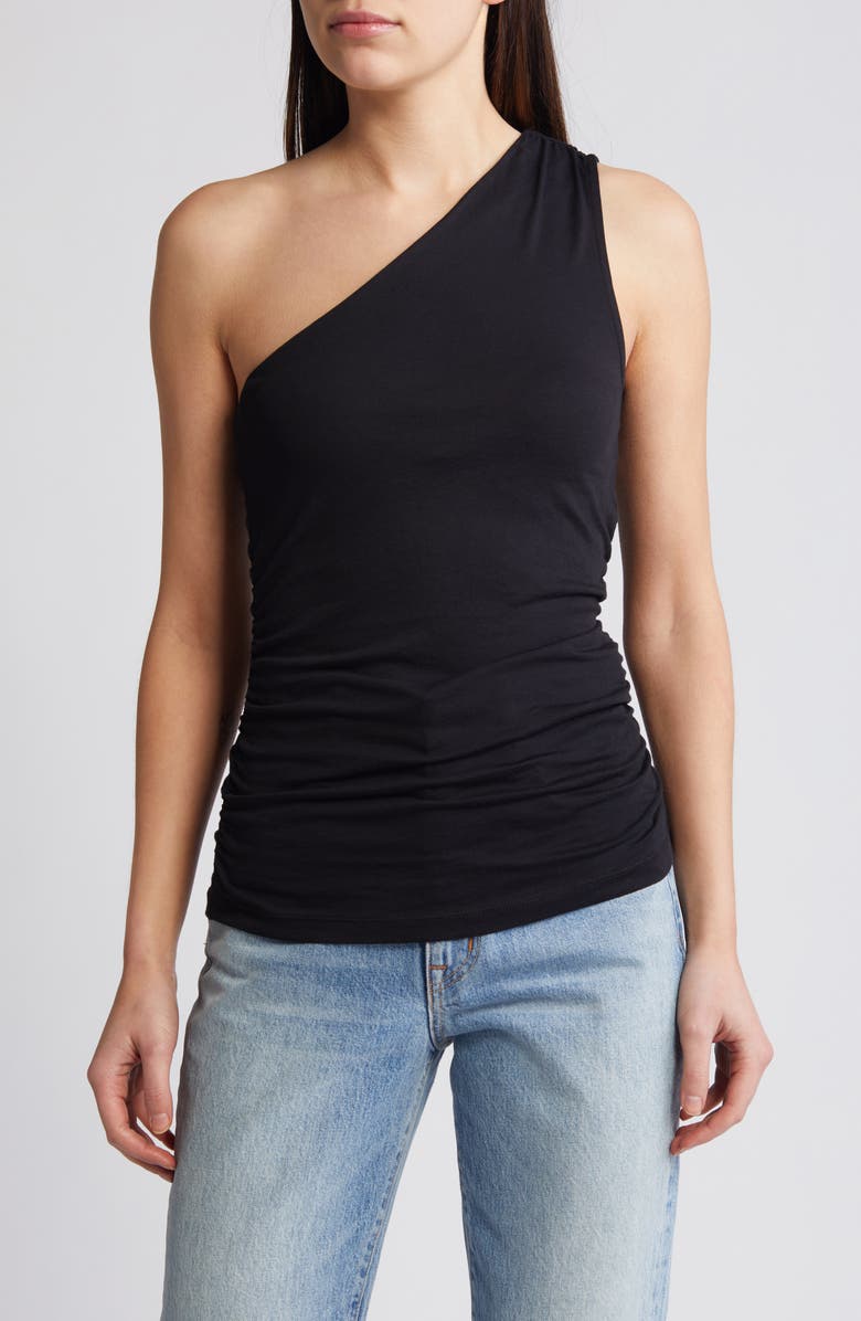 Closed One-Shoulder Organic Cotton Tank Top, Main, color, 