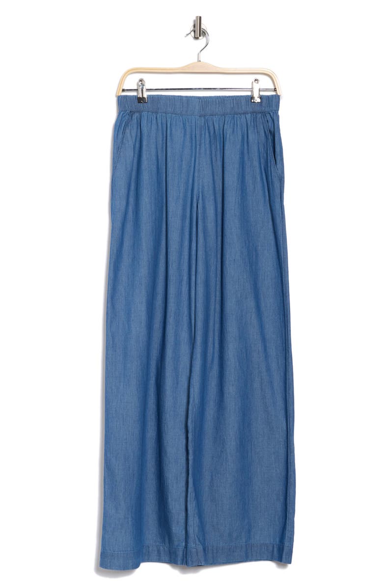 Caslon<sup>®</sup> Cotton Chambray Wide Leg Pants, Alternate, color,